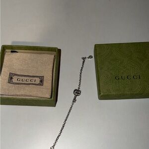 Gucci Silver Key Charm Chain Bracelet